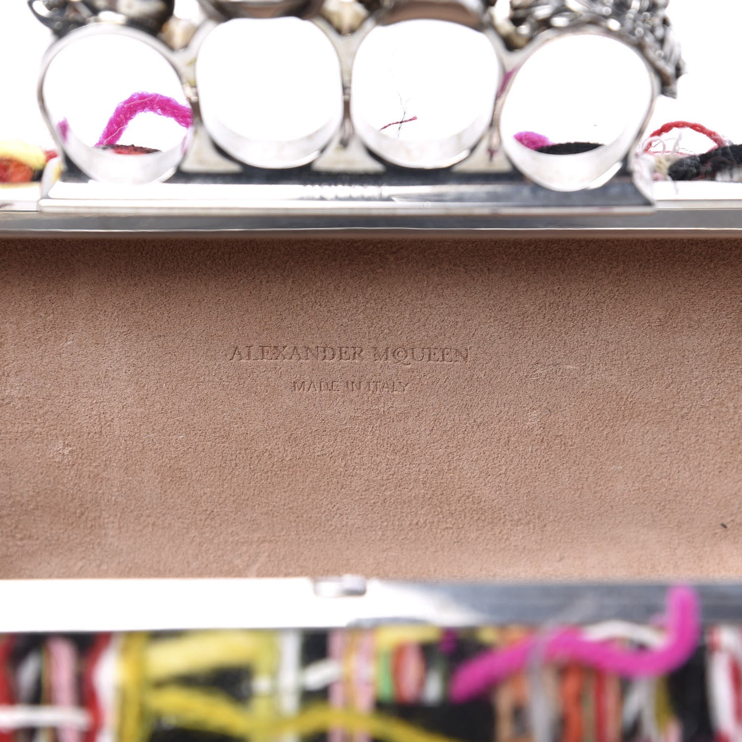 Alexander McQueen Tweed Wishing Tree Skull Knuckle Box Clutch Multicolor 6 of 10