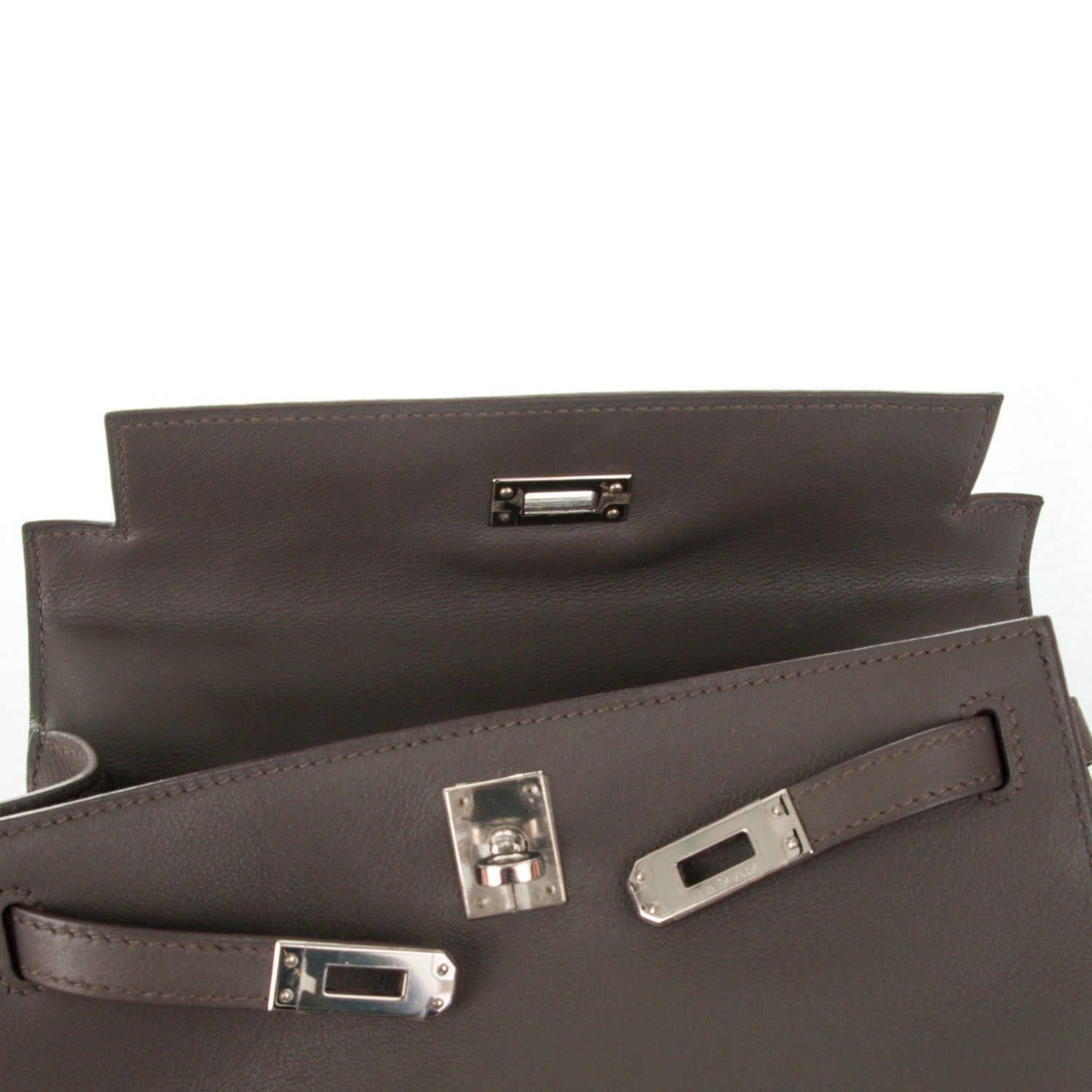 Hermes Swift Kelly Pochette Clutch Etain 16 of 18