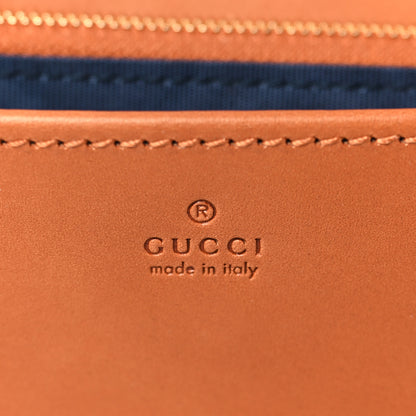 Gucci Covered Wool Cuoio Harness GG Monogram Horsebit 1955 Wallet On Chain Blue Red Harness Brown 6 of 9