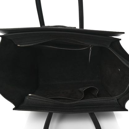 Celine Drummed Calfskin Mini Luggage Black 5 of 9