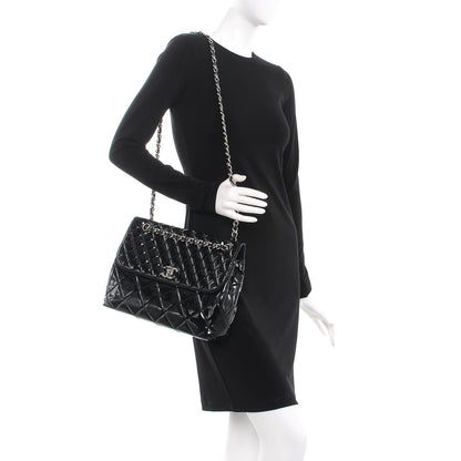 Chanel Vinyl Quilted In the Business Flap Bag Black 3 of 12