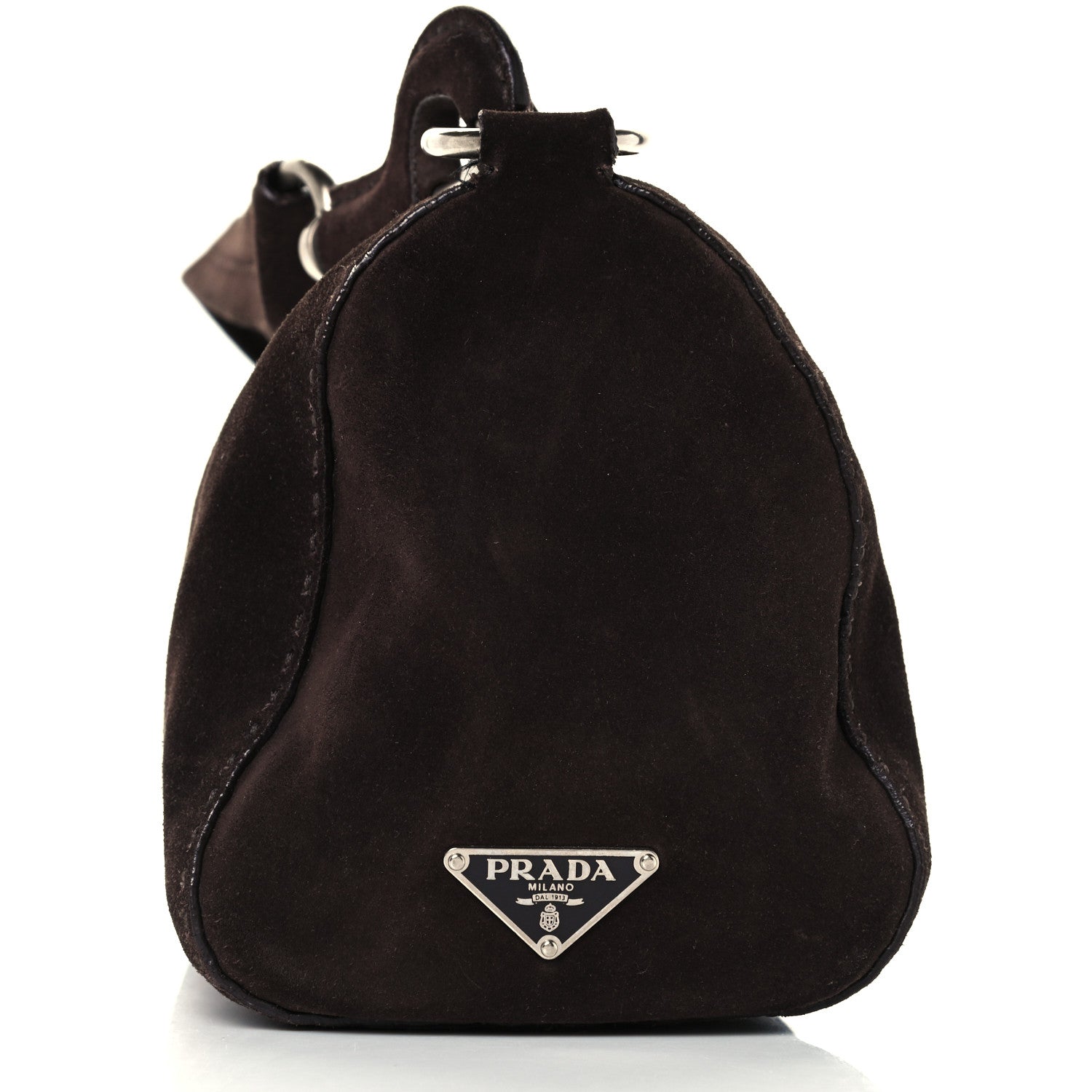 Prada Suede Shoulder Bag Dark Brown 7 of 11