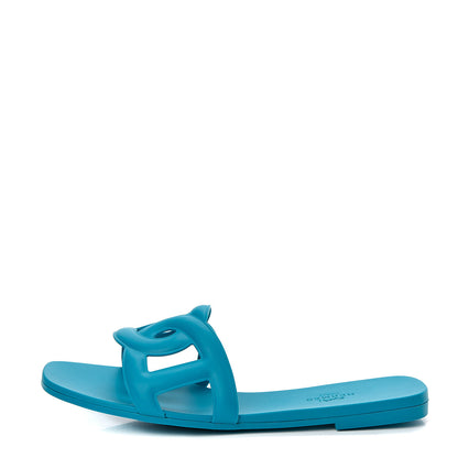 Hermes Rubber Aloha Sandals 37 Bleu Vif 1 of 8