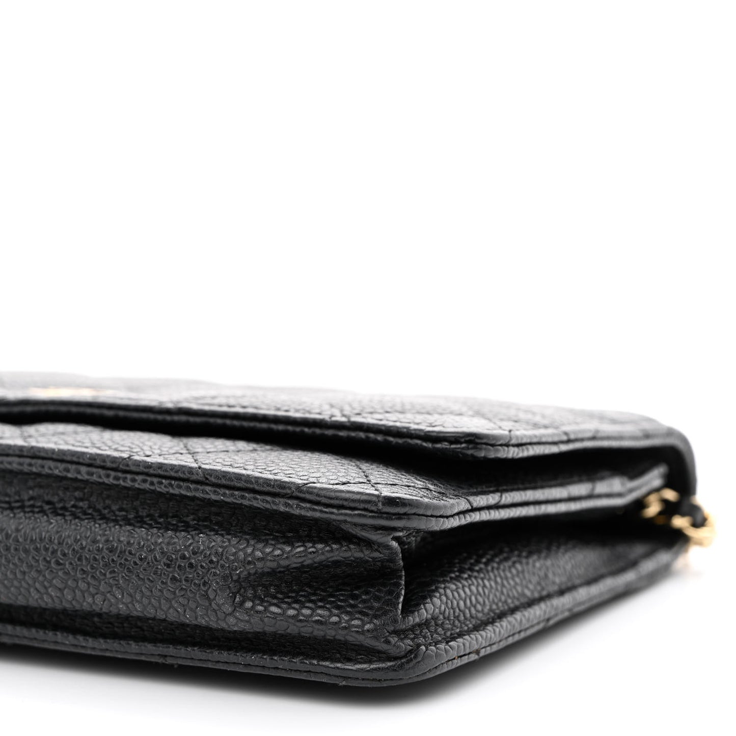 Caviar Quilted Wallet on Chain WOC Black