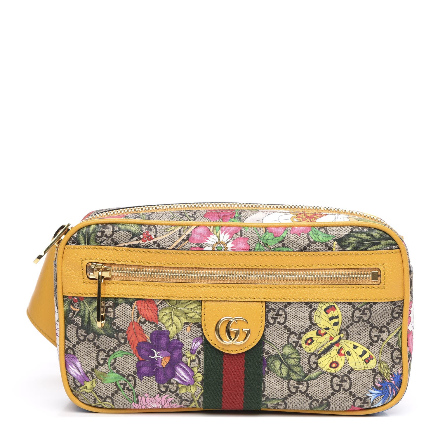 Gucci GG Supreme Monogram Flora Medium Ophidia Belt Bag Beige Multicolor Crop 1 of 10