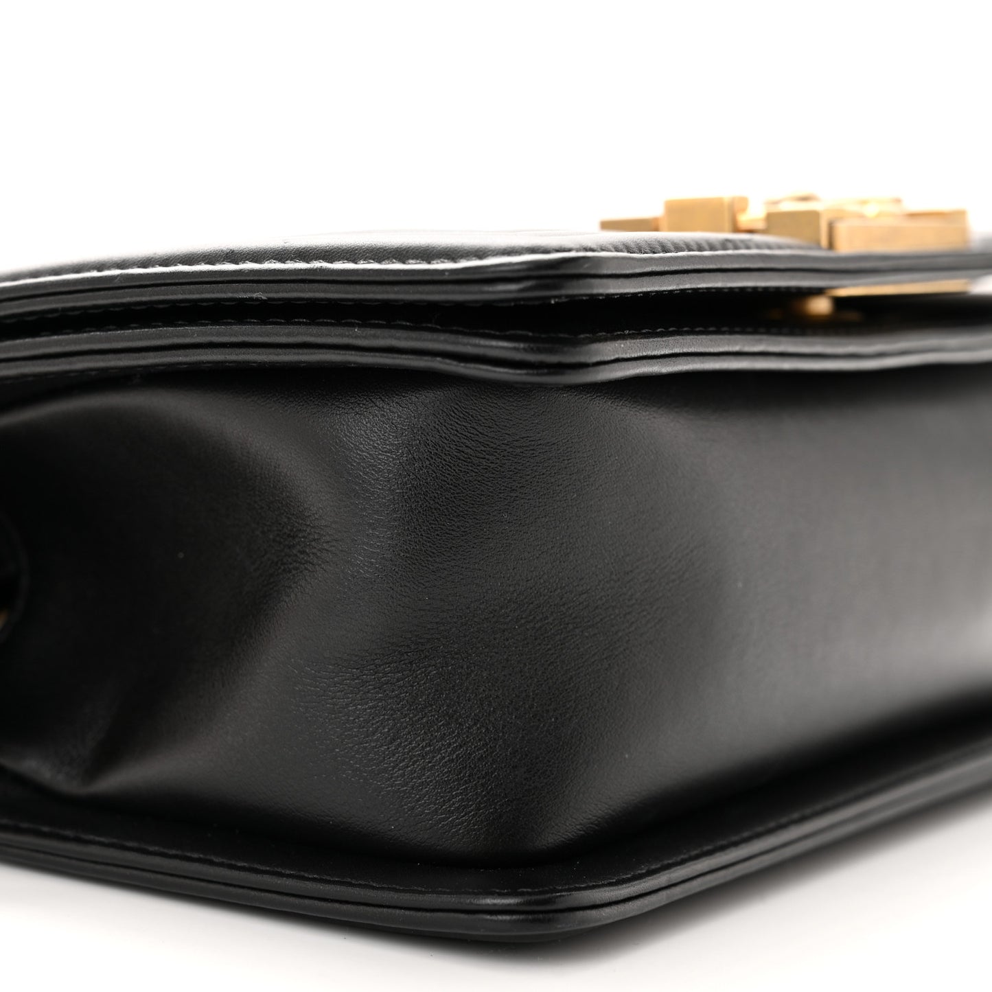 Lambskin Quilted Small Boy Flap Black