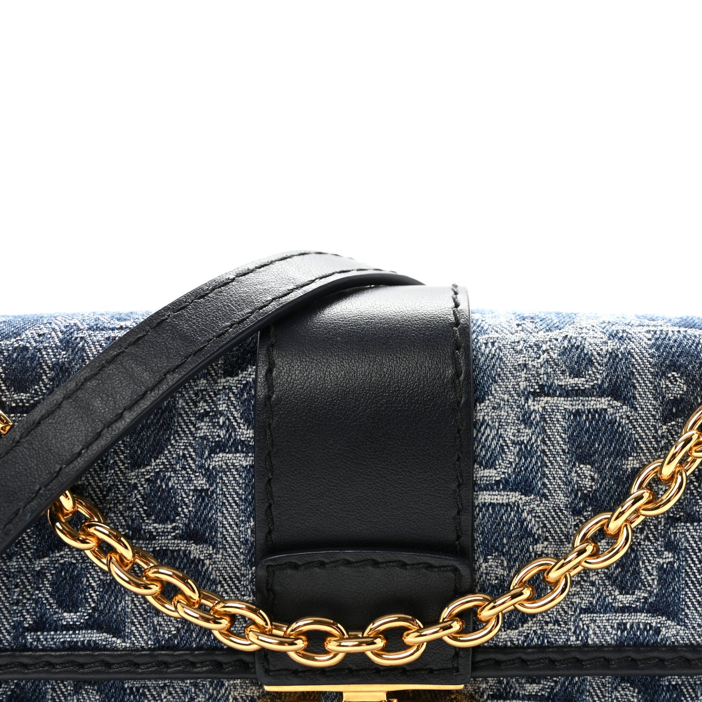 Denim Oblique 30 Montaigne East West Chain Flap Bag