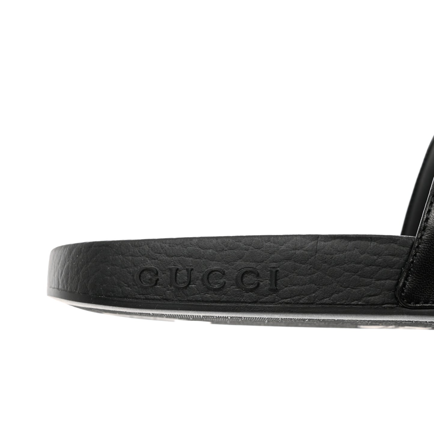 Nappa Miro Soft Calfskin Womens Interlocking G Slide Sandals 36 Black White