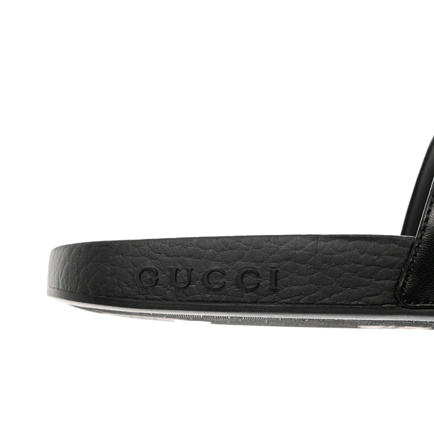 Gucci Nappa Miro Soft Calfskin Womens Interlocking G Slide Sandals 36 Black White 6 of 8