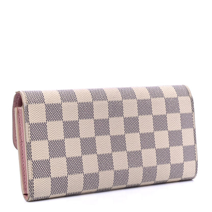 Louis Vuitton Damier Azur Emilie Wallet Rose Ballerine 2 of 8