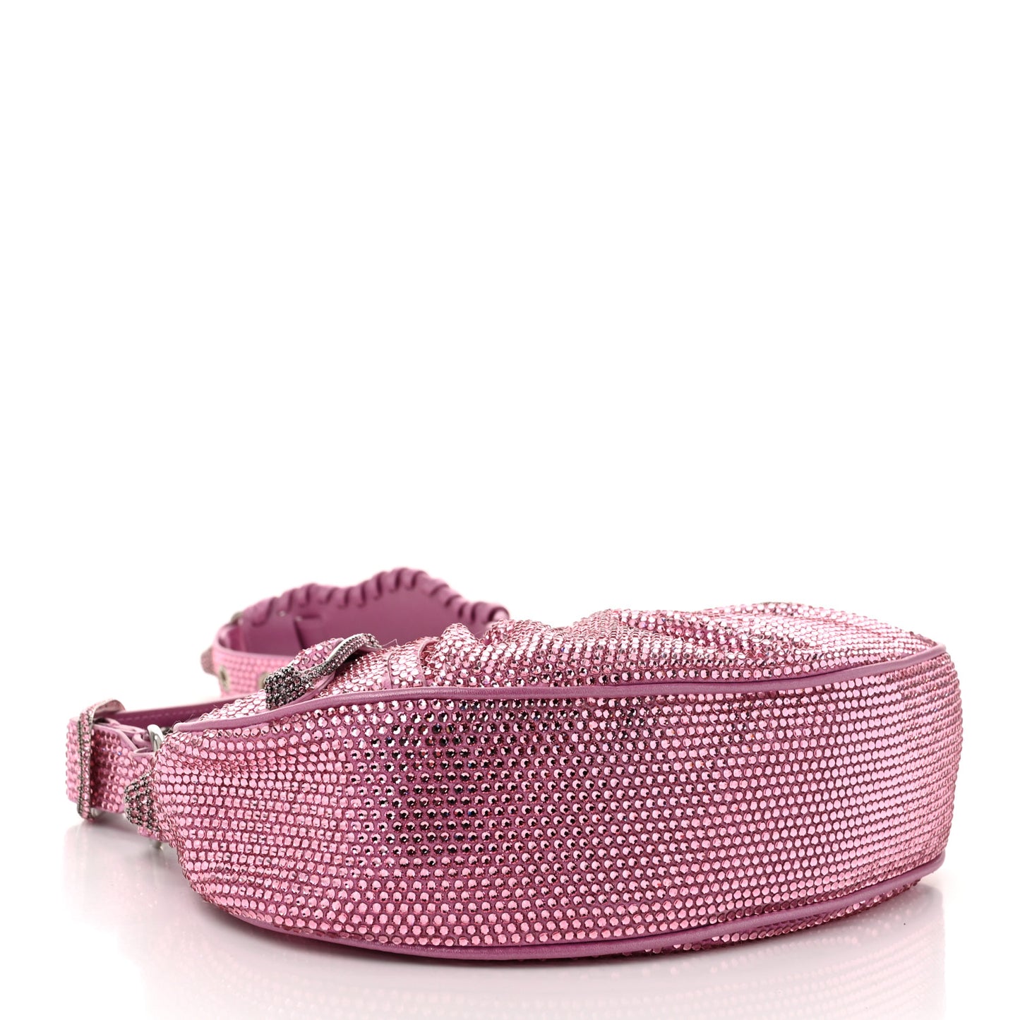 Strass Suede Le Cagole Shoulder Bag XS Taffy Light Pink