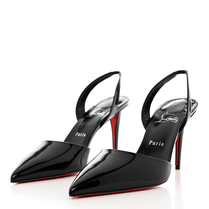 Christian Louboutin Patent Astrid Sling 85 Pumps 40.5 Black 3 of 8