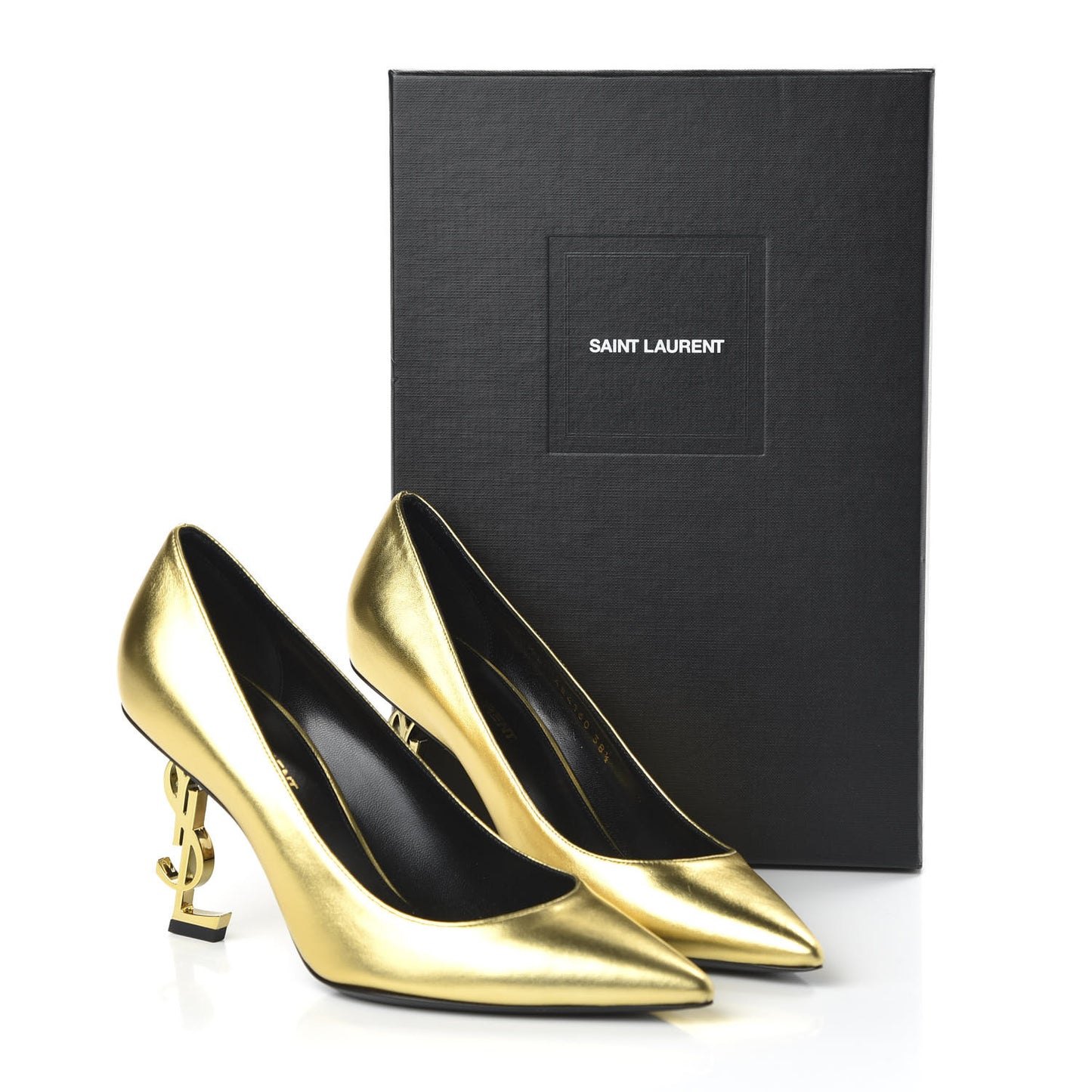 Calfskin Opyum 85 Pumps 38.5 Gold