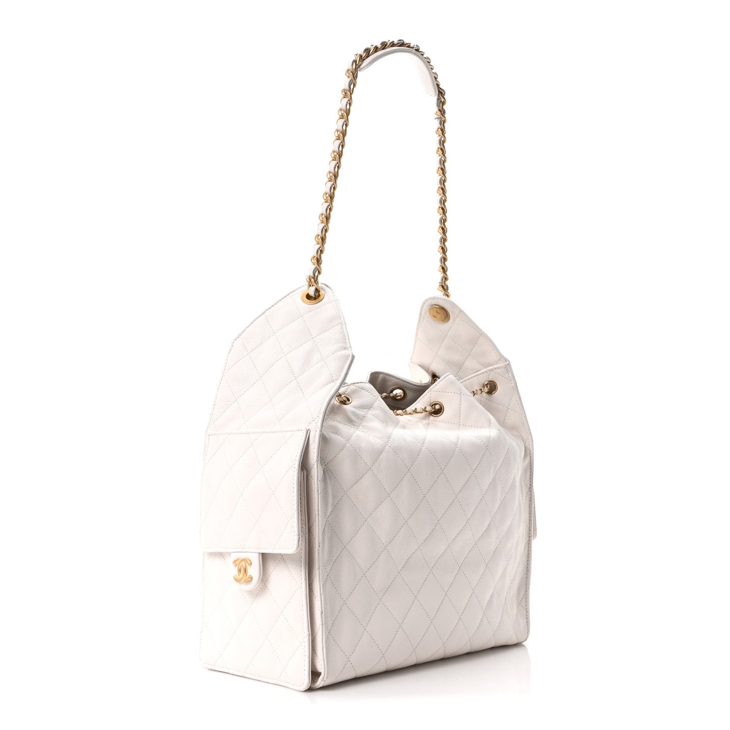 Chanel Caviar Quilted Medium Chanel 25 Handbag White 4 of 11