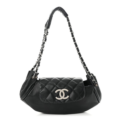 Chanel Lambskin Quilted CC Accordion Shoulder Bag Black 1 of 12