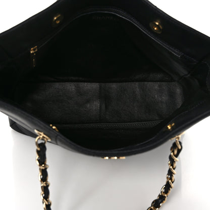 Chanel Calfskin Stitched Chocolate Bar Shopping Tote Black 5 of 12
