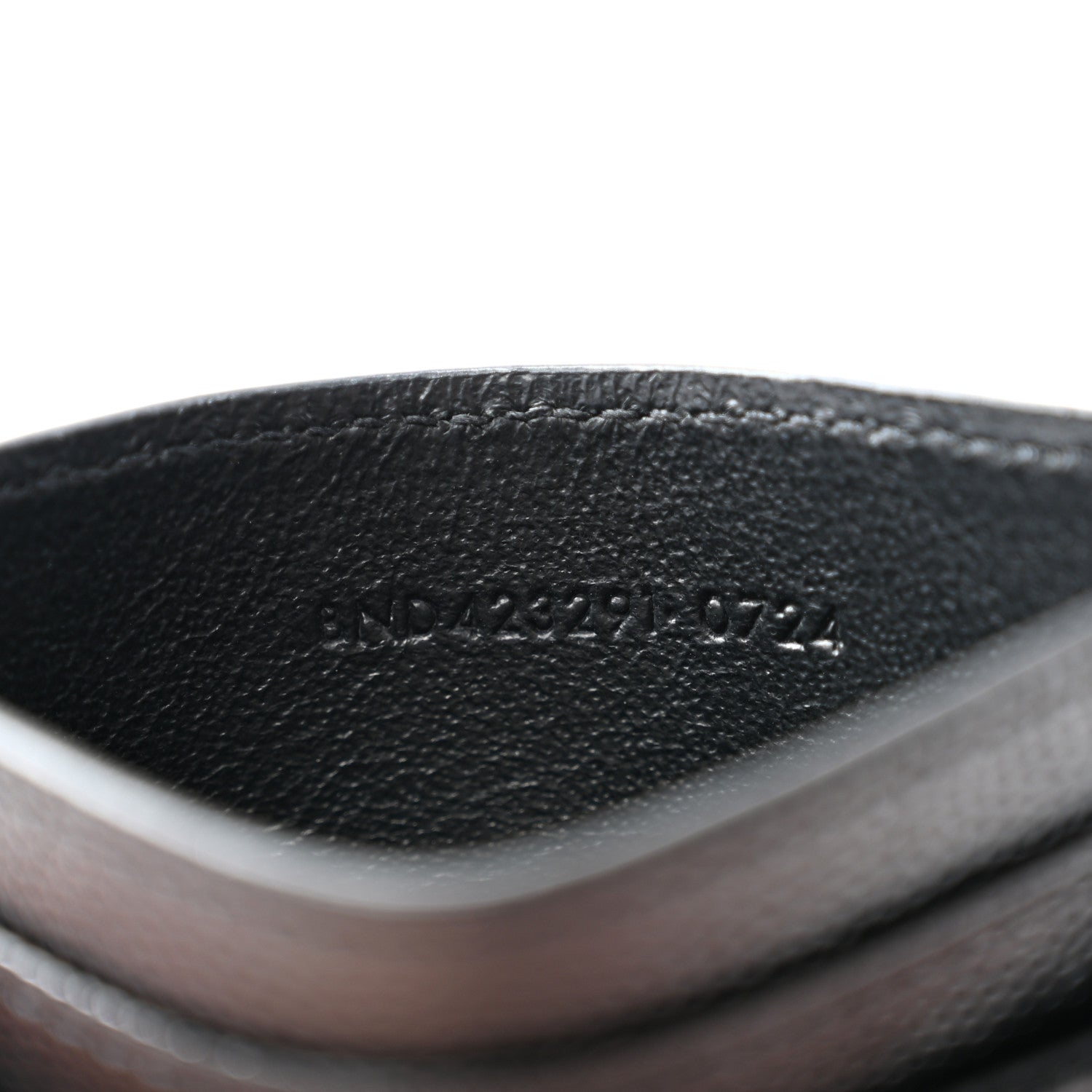 Saint Laurent Grain De Poudre Matelasse Chevron Monogram Credit Card Case Black 7 of 9
