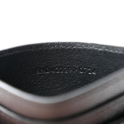 Saint Laurent Grain De Poudre Matelasse Chevron Monogram Credit Card Case Black 7 of 9