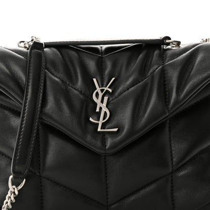 Saint Laurent Lambskin Quilted Toy Loulou Puffer Monogram Chain Satchel Black 7 of 9