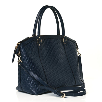 Gucci Soft Microguccissima Dome Satchel Navy 3 of 8