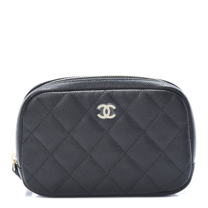Chanel Caviar Quilted Small Curvy Pouch Cosmetic Case Black 1 of 8