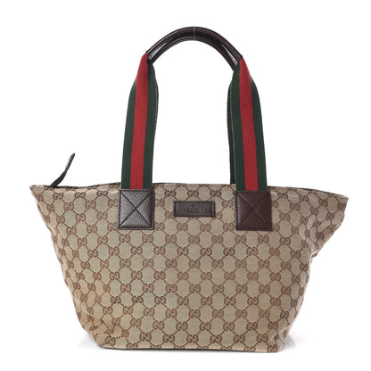 Gucci GG Monogram Medium Web Handle Bucket Tote Dark Brown 1 of 10