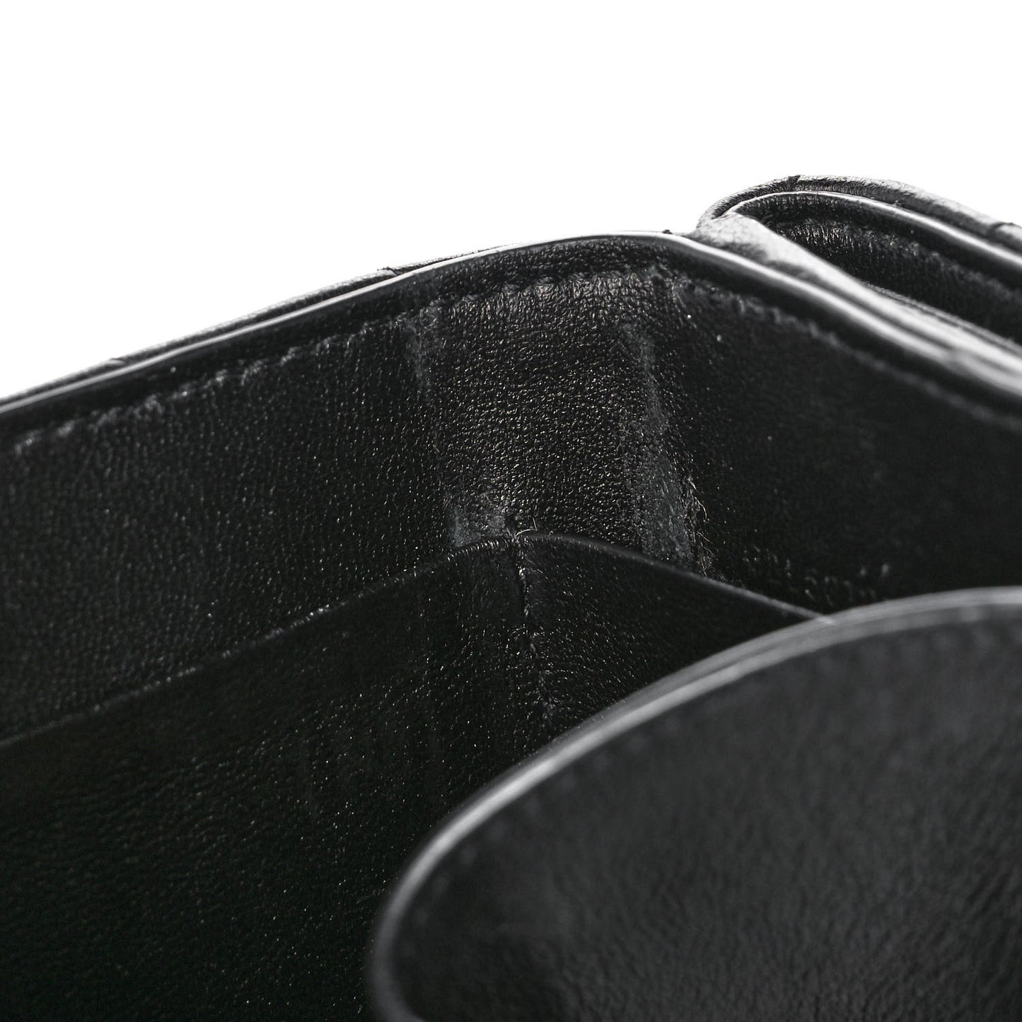 Lambskin Y Quilted Monogram Loulou Tiny Wallet Black