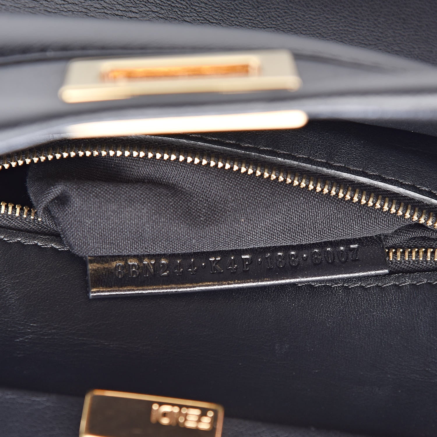 Fendi Nappa Mini Peekaboo Iconic Satchel Black 8 of 10
