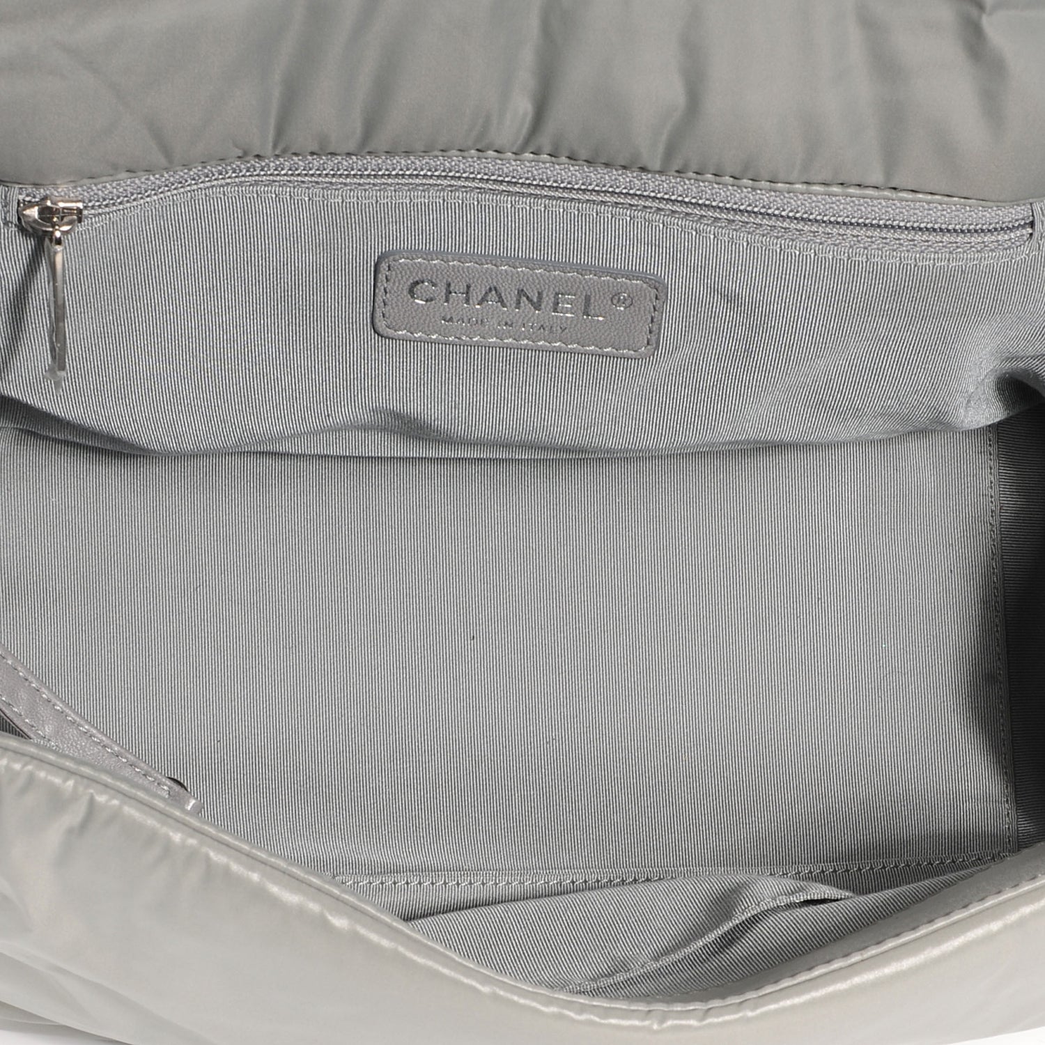 Chanel Nylon Quilted Tweed Stitch Bubble Flap Grey 6 of 8