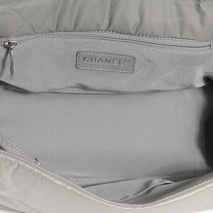 Chanel Nylon Quilted Tweed Stitch Bubble Flap Grey 6 of 8