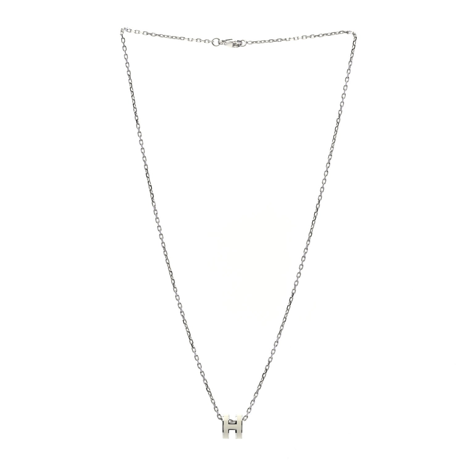 Hermes Palladium Mini Pop H Pendant Necklace Marron Glace 3 of 7