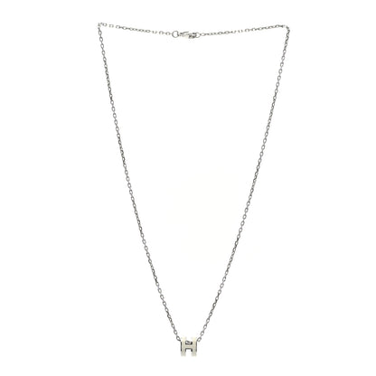 Hermes Palladium Mini Pop H Pendant Necklace Marron Glace 3 of 7