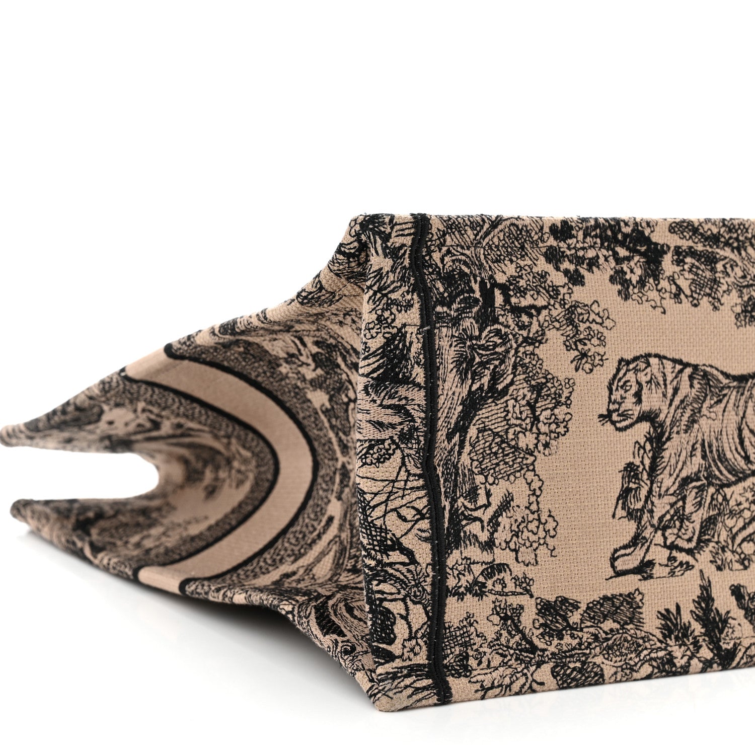 Christian Dior Canvas Embroidered Large Dioriviera Toile De Jouy Book Tote Black 9 of 10