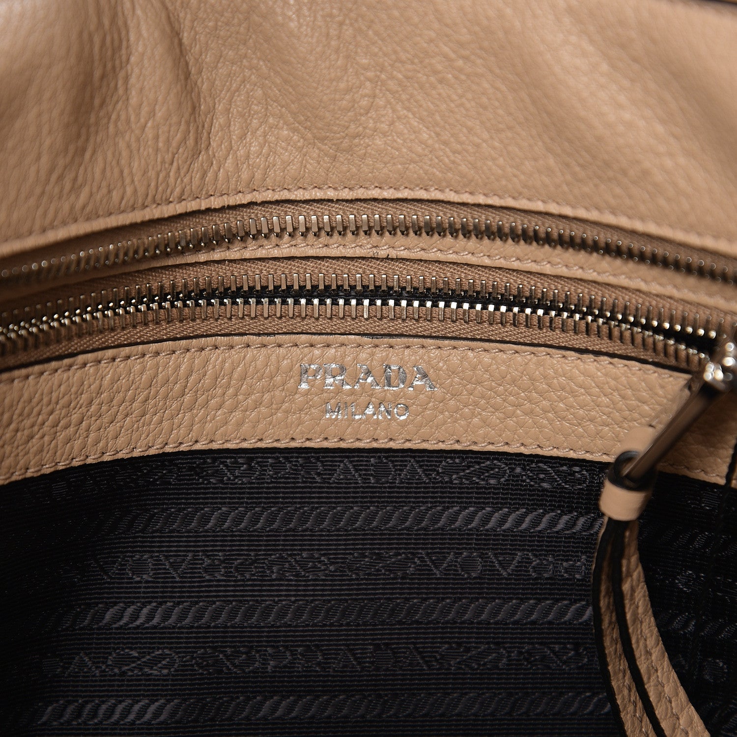 Prada Vitello Phenix Zip Shopping Tote Cammeo 5 of 8