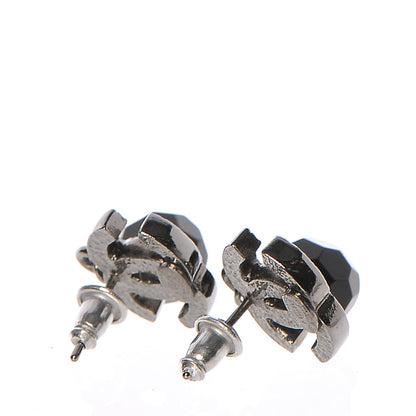 Chanel Ruthenium CC Bead Drop Earrings Black 2 of 6