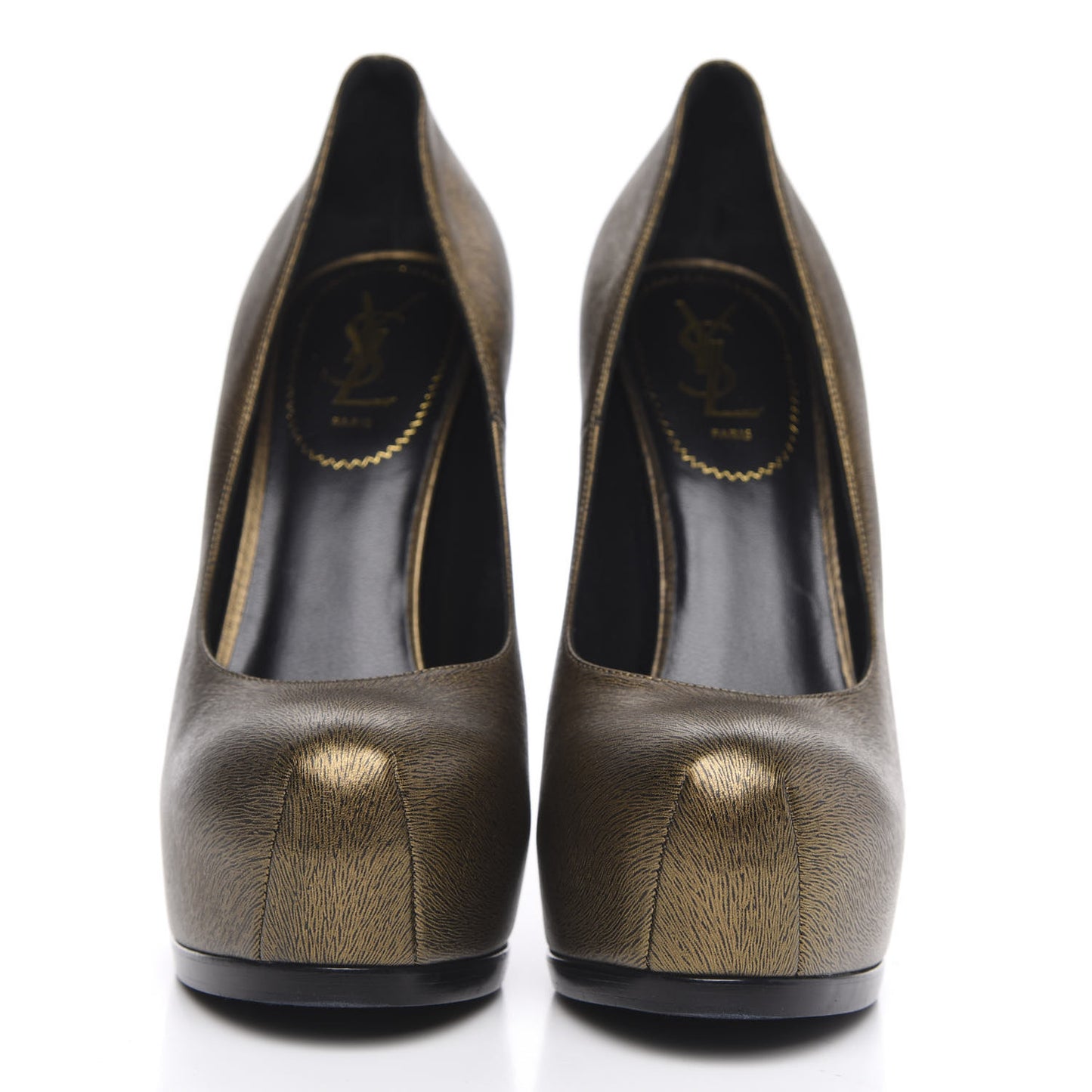 Metallic Calfskin Tribtoo 105 Platform Pumps 40.5 Black
