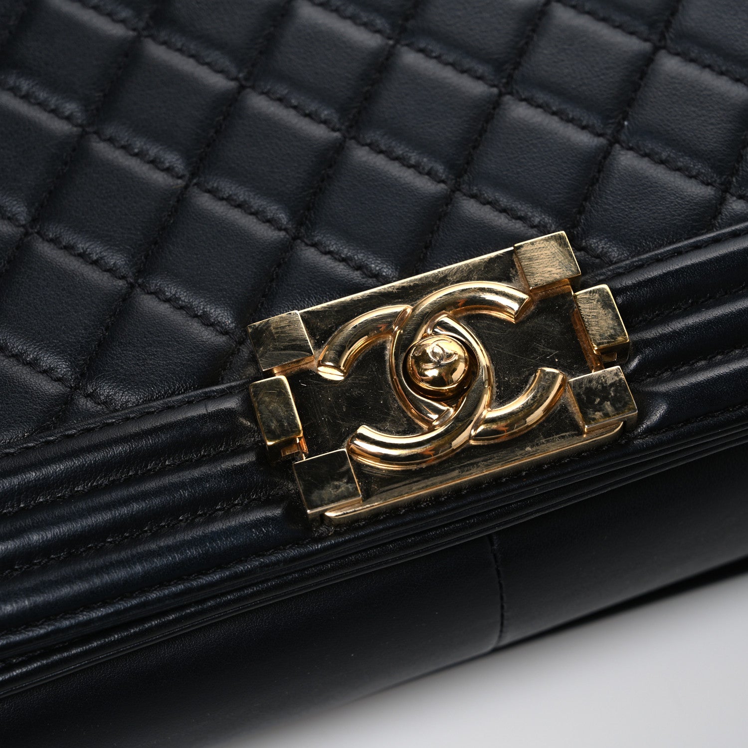 Chanel Lambskin Quilted Medium Boy Flap Black 11 of 12