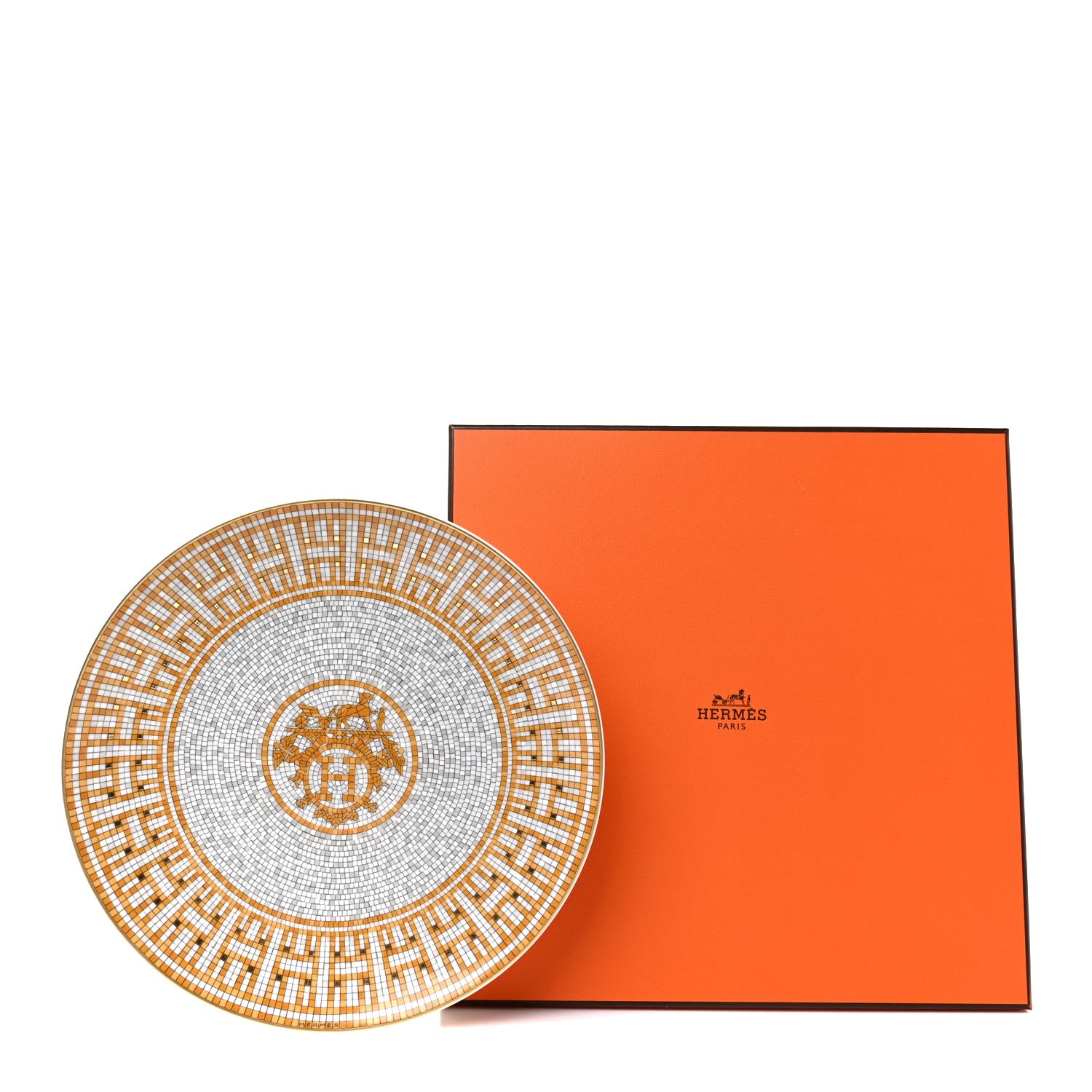 Hermes Porcelain Mosaique au 24 Dessert Plate Set of 2 4 of 4