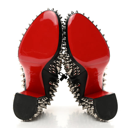 Christian Louboutin Calfskin Louise Capet Spikes 85 Boots 37 Black Silver 6 of 8