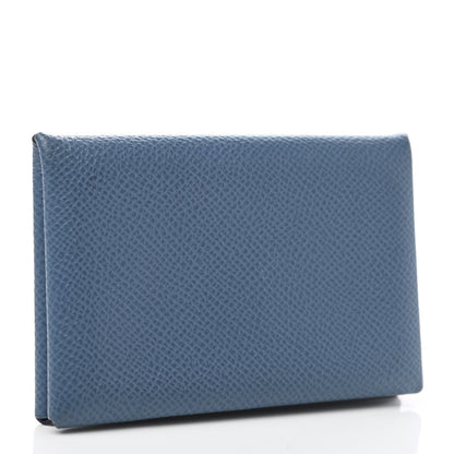Hermes Epsom Calvi Card Case Bleu Agate 3 of 7