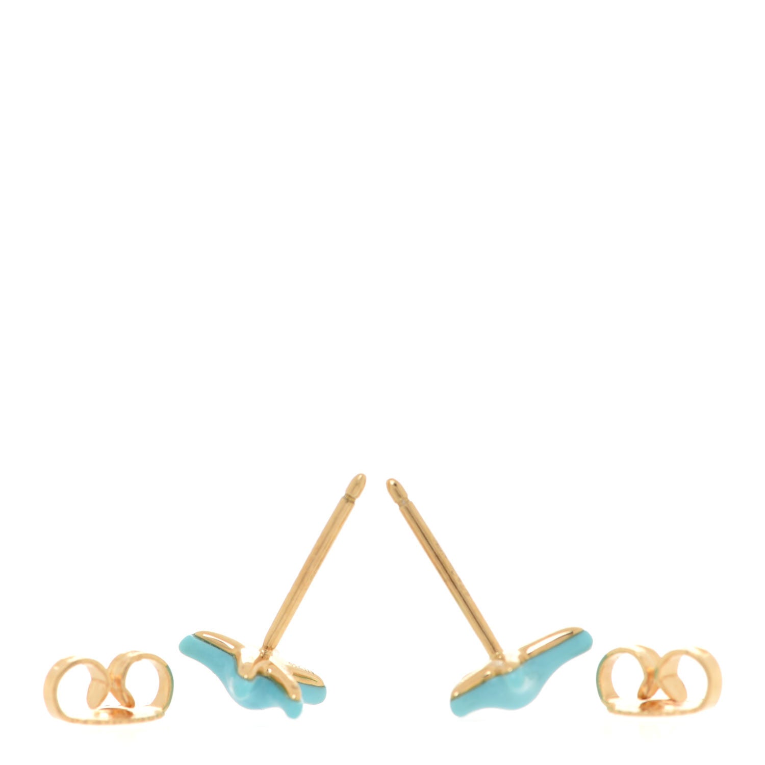 Tiffany 18K Yellow Gold Turquoise Elsa Peretti Starfish Earrings 3 of 5