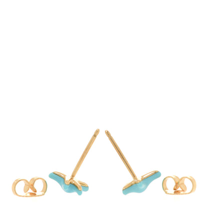 Tiffany 18K Yellow Gold Turquoise Elsa Peretti Starfish Earrings 3 of 5