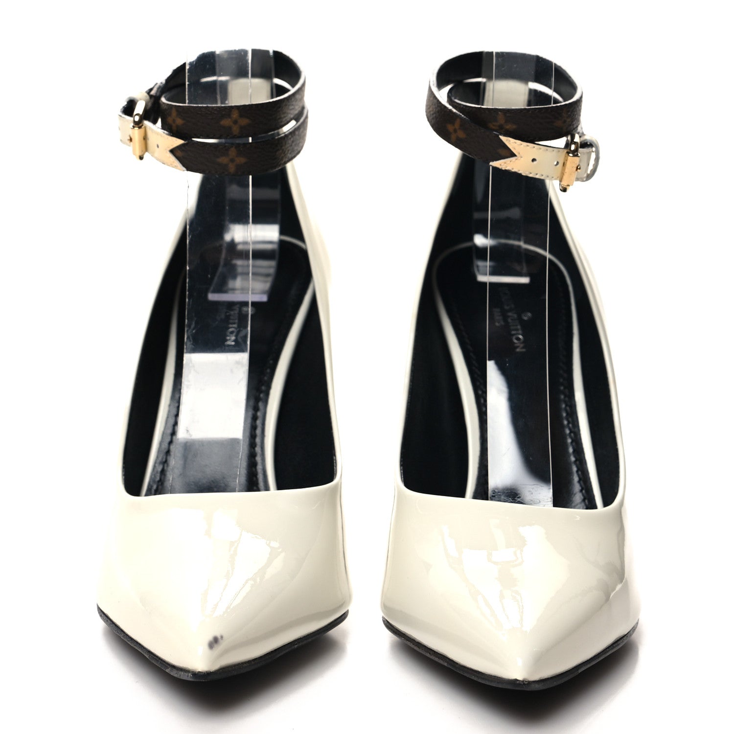 Louis Vuitton Monogram Patent Call Back Pumps 36 White 2 of 10