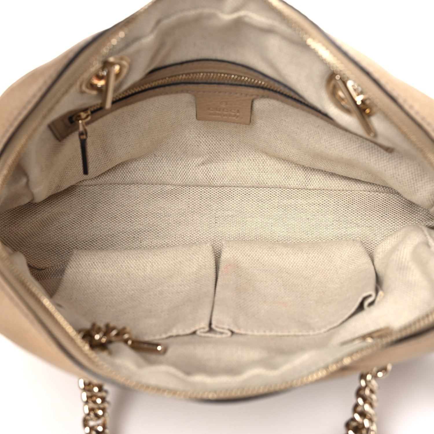 Gucci Pebbled Calfskin Small Soho Bowler Camelia 5 of 9