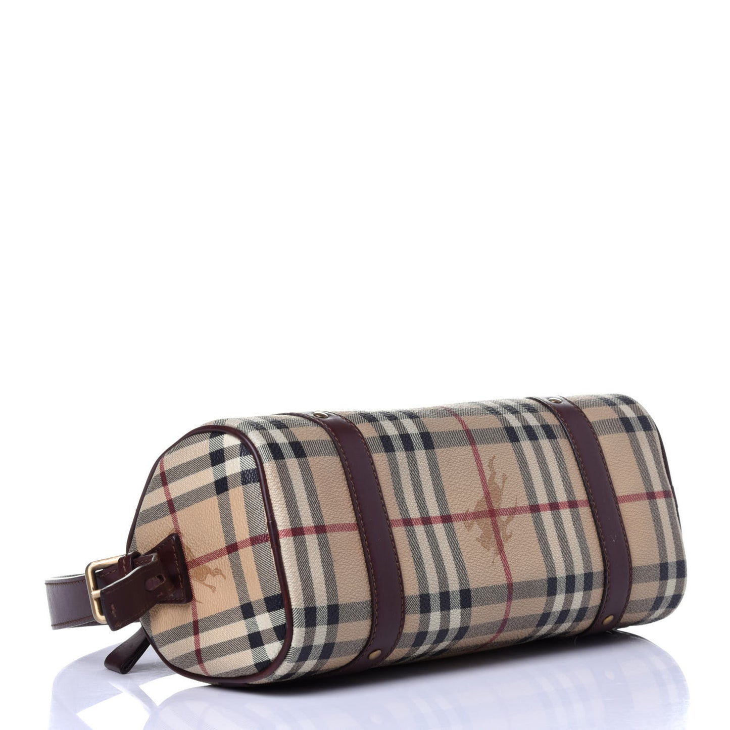 Haymarket Check Studded Barrel Bag Chocolate