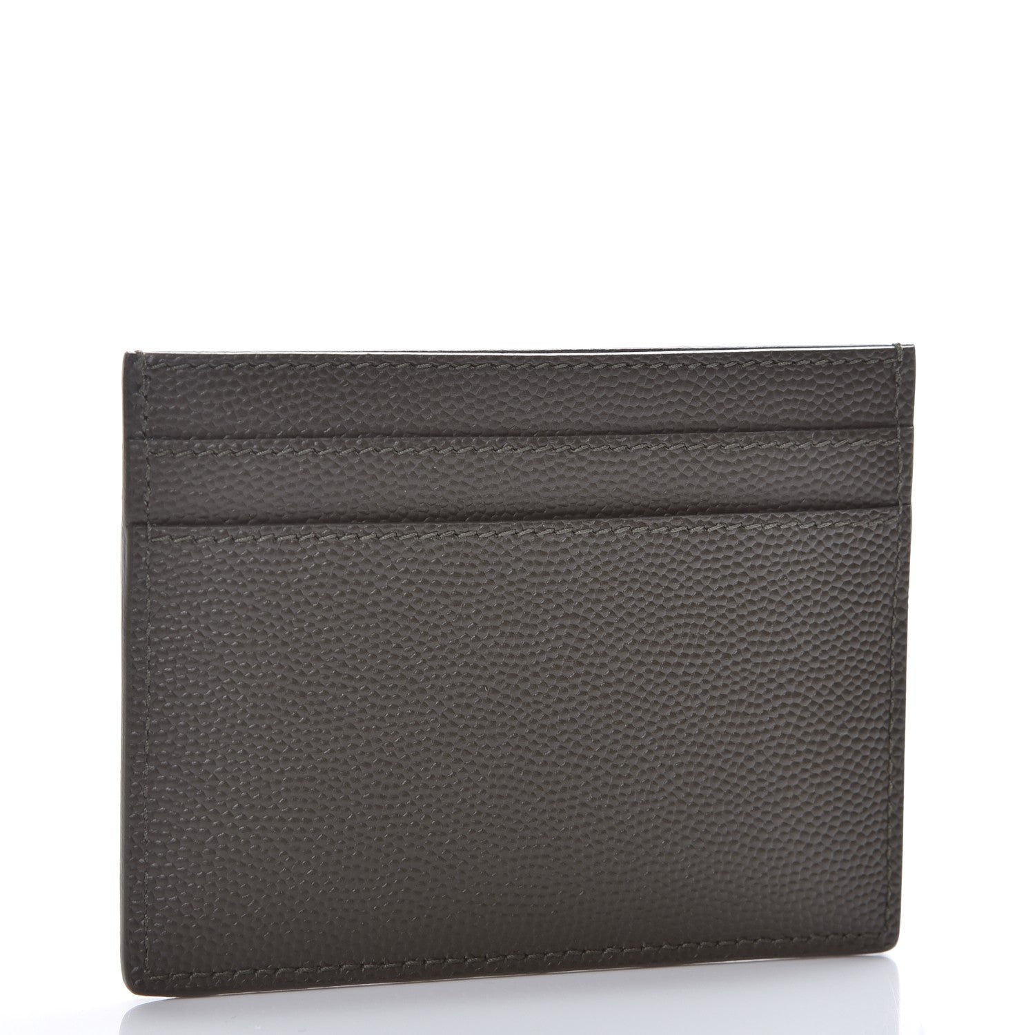 Saint Laurent Grain De Poudre Card Case Haunting Green 3 of 8