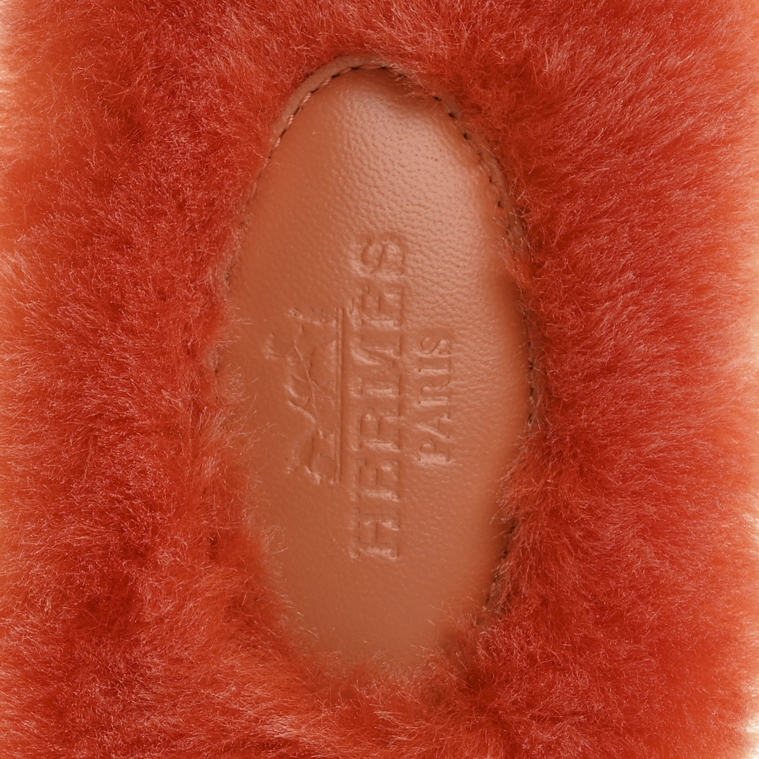 Hermes Woolskin Oran Sandals 37 Orange 7 of 9