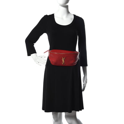 Saint Laurent Grain De Poudre Monogram Belt Bag Rouge Eros 3 of 13