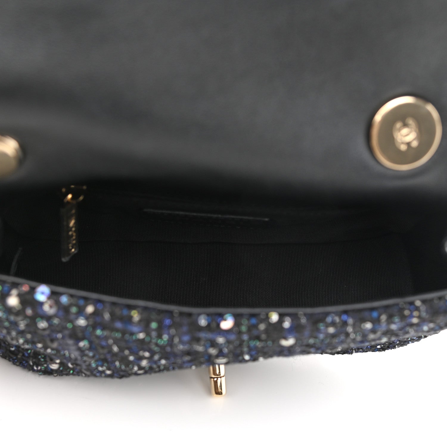 Chanel Tweed Mini Pearl Handle Flap Black Ecru 7 of 10