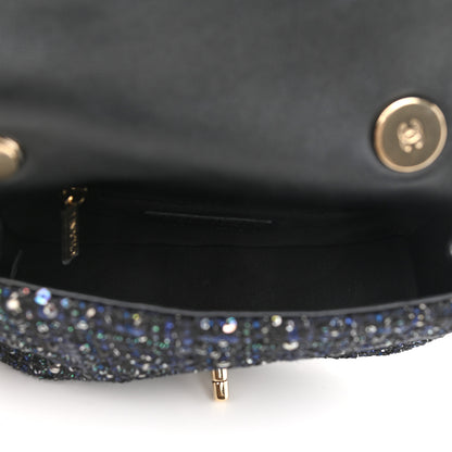 Chanel Tweed Mini Pearl Handle Flap Black Ecru 7 of 10